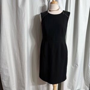 Cleo Petite Black Sheath Dress Sleeveless Zipper Detail Workwear Classic Size 10